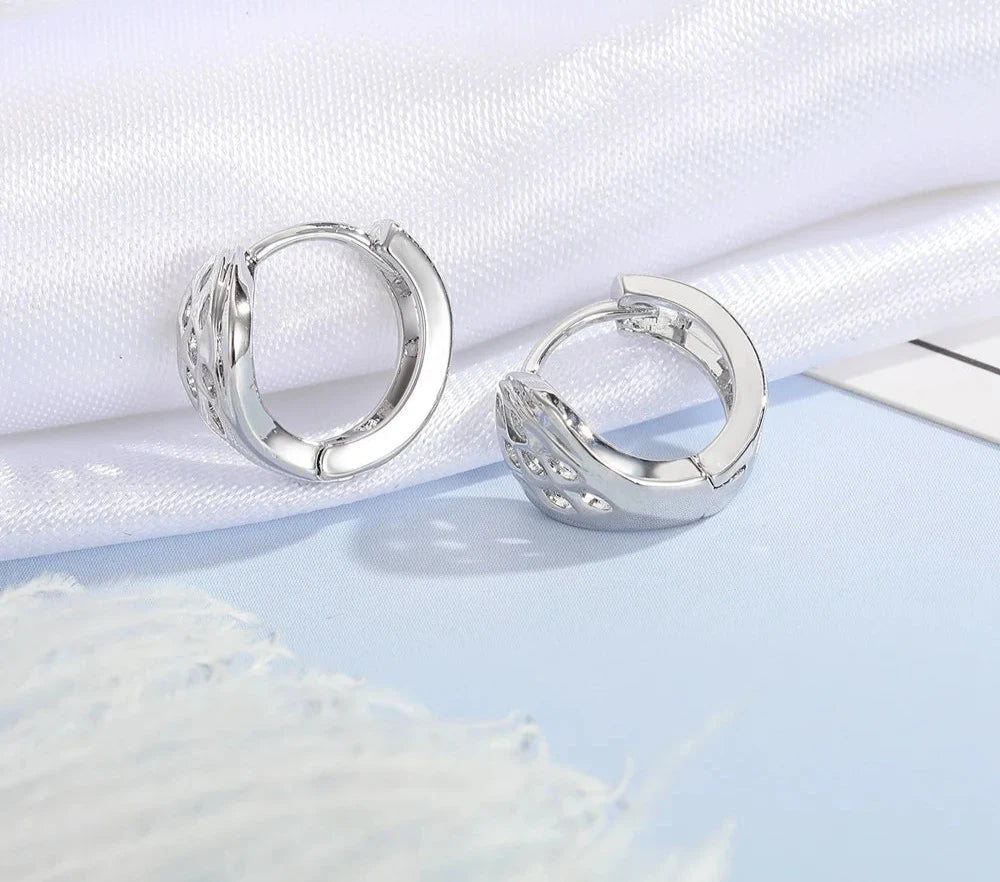 100% Real 925 Sterling Silver Earrings Statement Heart Star Square Round Geometric Hoop Flexible Earwire Leverback Women Jewelry