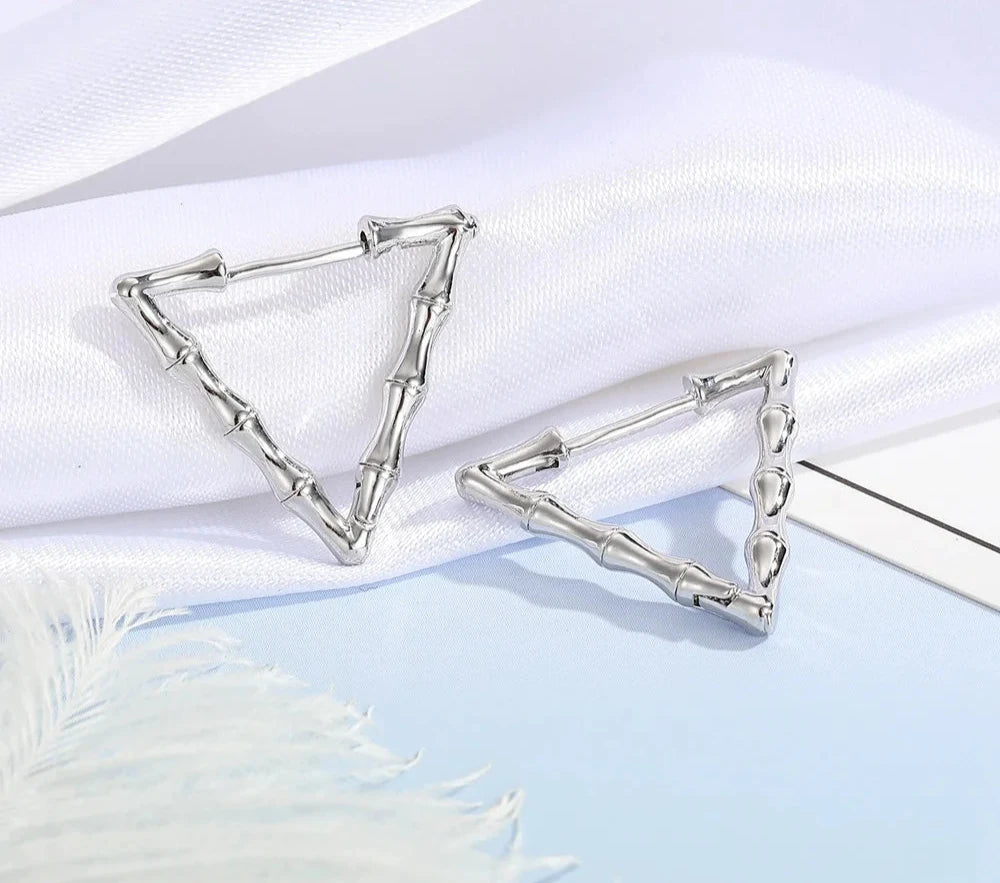 100% Real 925 Sterling Silver Earrings Statement Heart Star Square Round Geometric Hoop Flexible Earwire Leverback Women Jewelry