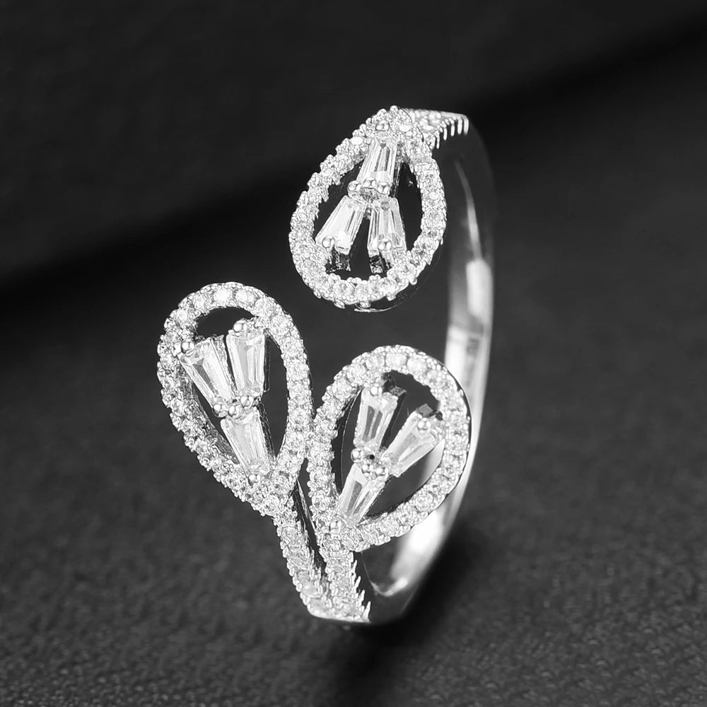 Luxury Stackable Cuff Bangles For Women Wedding Full AAA Cubic Zircon Crystal CZ Dubai Bridal Bracelets Party Jewelry 2022