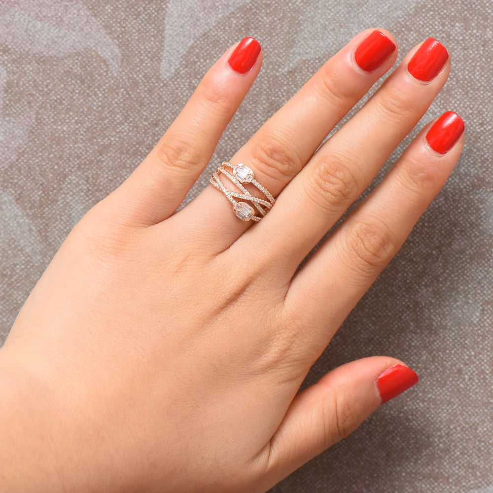 NEW Trendy GEOMETRIC Ring for Women Wedding Cubic Zircon Finger Rings Beads Charm Ring Bohemian Beach Jewelry Gift