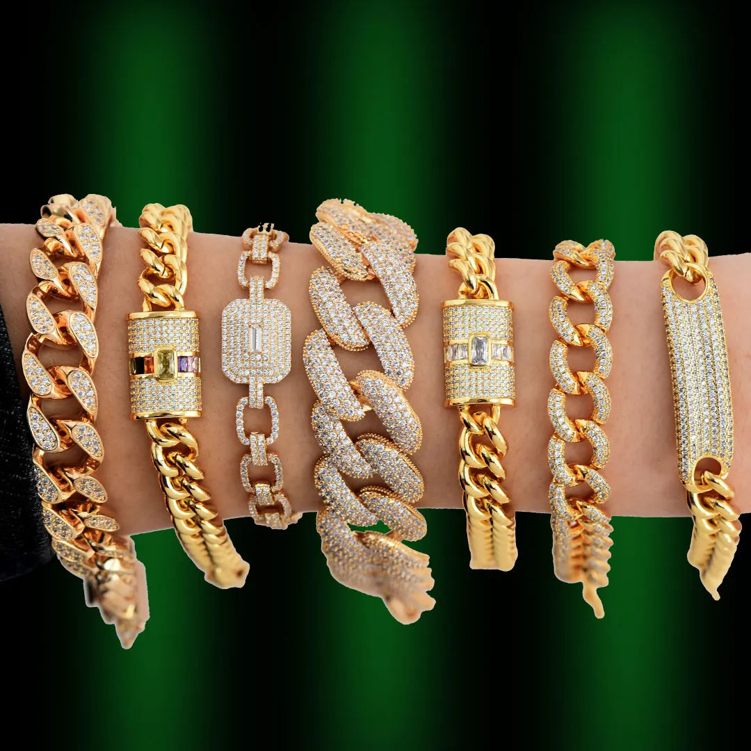 Luxury Chunky Link Bracelet For Women Wedding Full Cubic Zircon Crystal CZ Dubai Bracelet Party Jewelry 2020