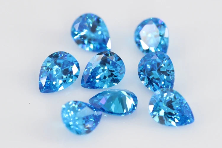 Cubic Zirconia Stone Multicolor Pear Shape Brilliant Cut Loose CZ Stones Synthetic Gems Beads For Jewelry 2x3~13x18mm AAAAA