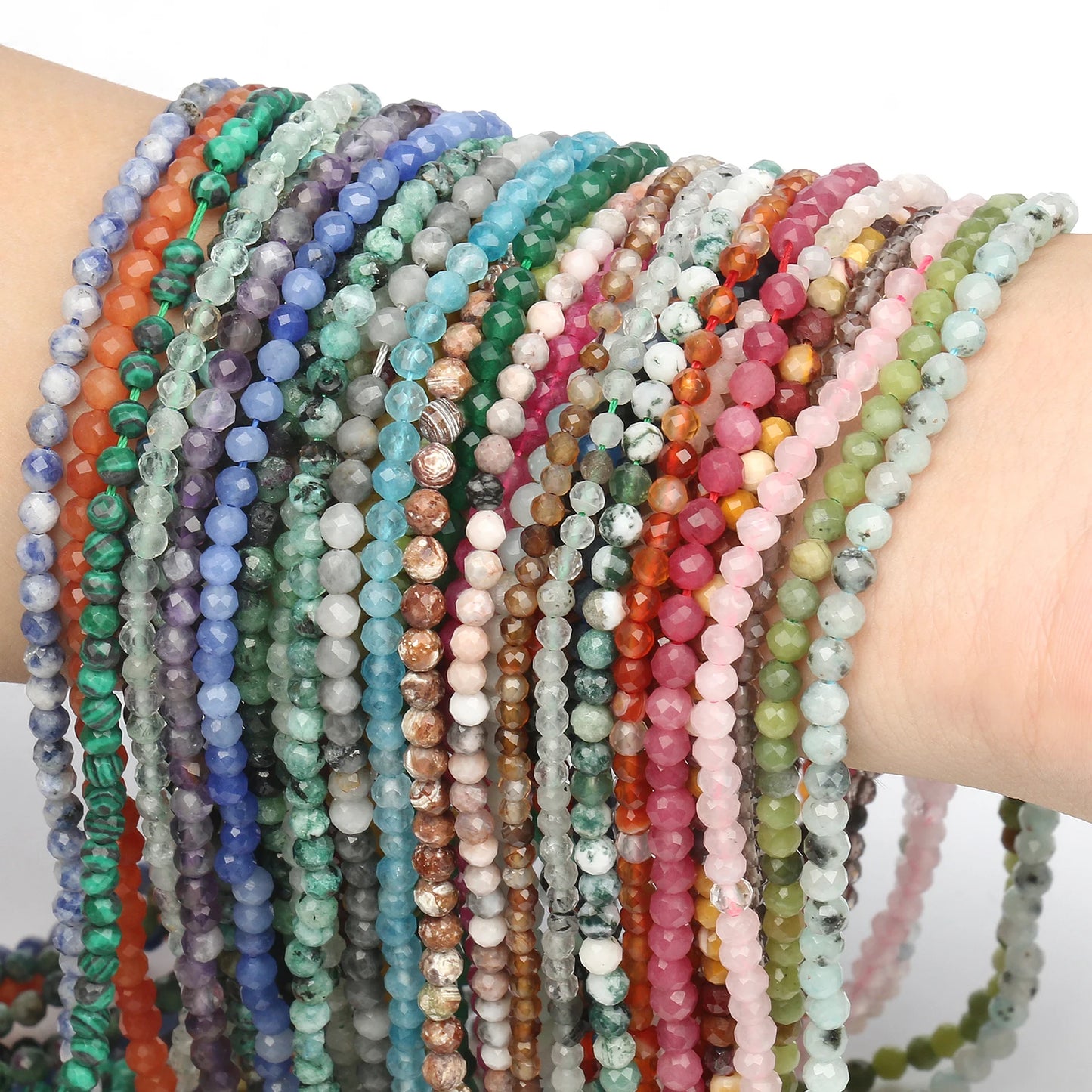 2/3/4mm Faceted Natural Epidote Zoisite Africa Turquoises Malachite Beads For Jewelry Making DIY Bracelet Waist Beads Chain
