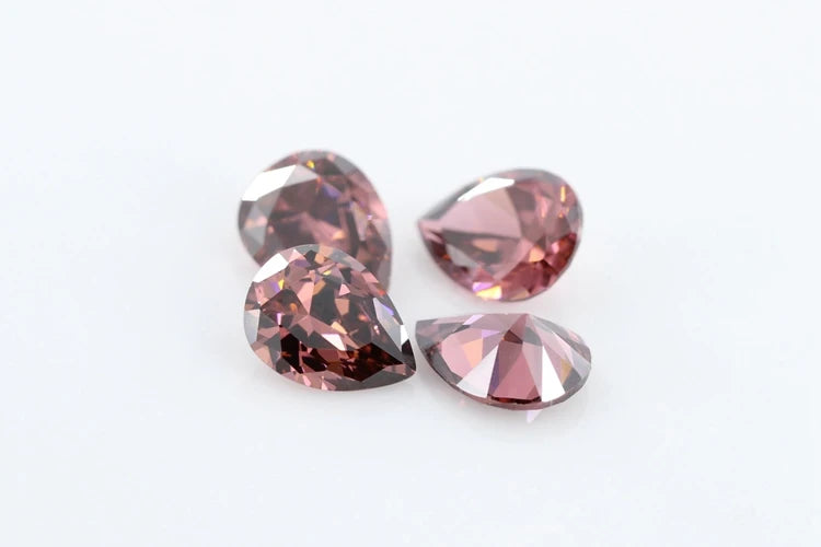Cubic Zirconia Stone Multicolor Pear Shape Brilliant Cut Loose CZ Stones Synthetic Gems Beads For Jewelry 2x3~13x18mm AAAAA