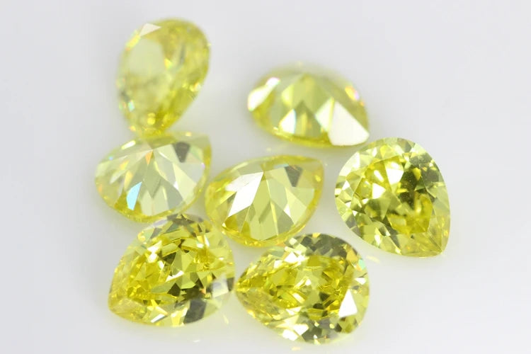 Cubic Zirconia Stone Multicolor Pear Shape Brilliant Cut Loose CZ Stones Synthetic Gems Beads For Jewelry 2x3~13x18mm AAAAA