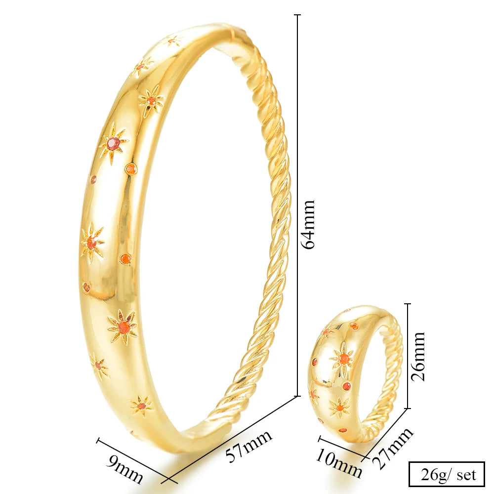 Trendy Luxury Stackable Bangle Cuff For Women Wedding Full Cubic Zircon Crystal CZ Dubai Silver Color Party Bracelet 2023
