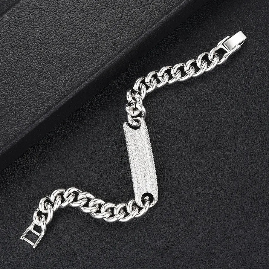 Luxury Chunky Link Bracelet For Women Wedding Full Cubic Zircon Crystal CZ Dubai Bracelet Party Jewelry 2020