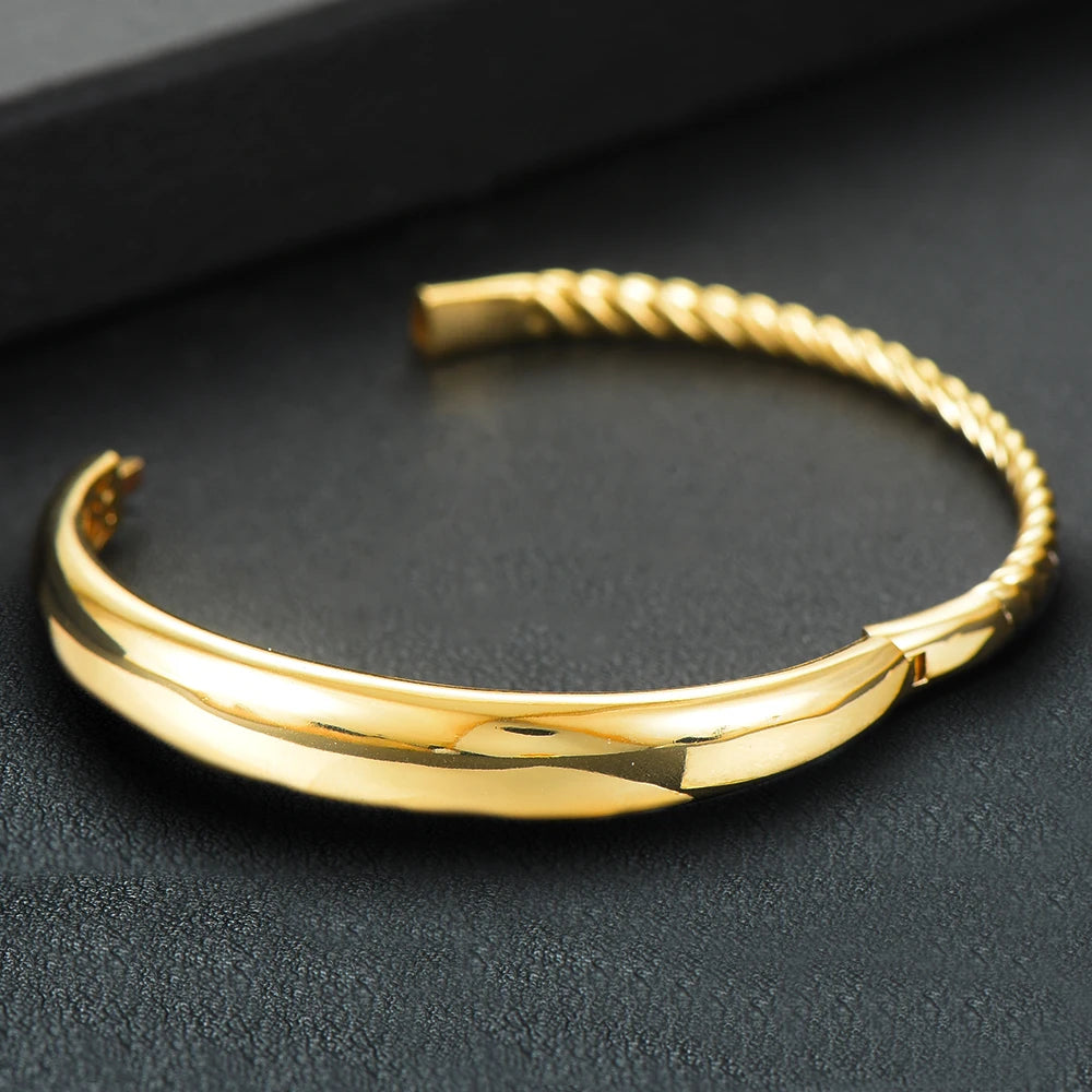 Trendy Luxury Stackable Bangle Cuff For Women Wedding Full Cubic Zircon Crystal CZ Dubai Silver Color Party Bracelet 2023