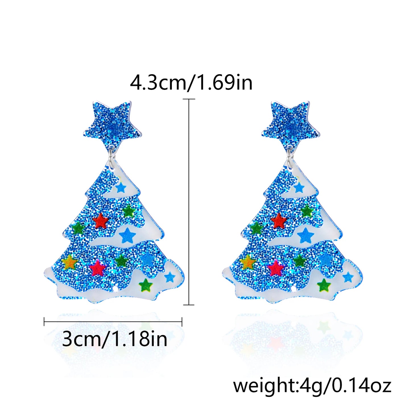 New Fashion Acrylic Christmas Tree Earring For Women Star Flower Gloves Piercing Earring Xmas Jewelry Gift