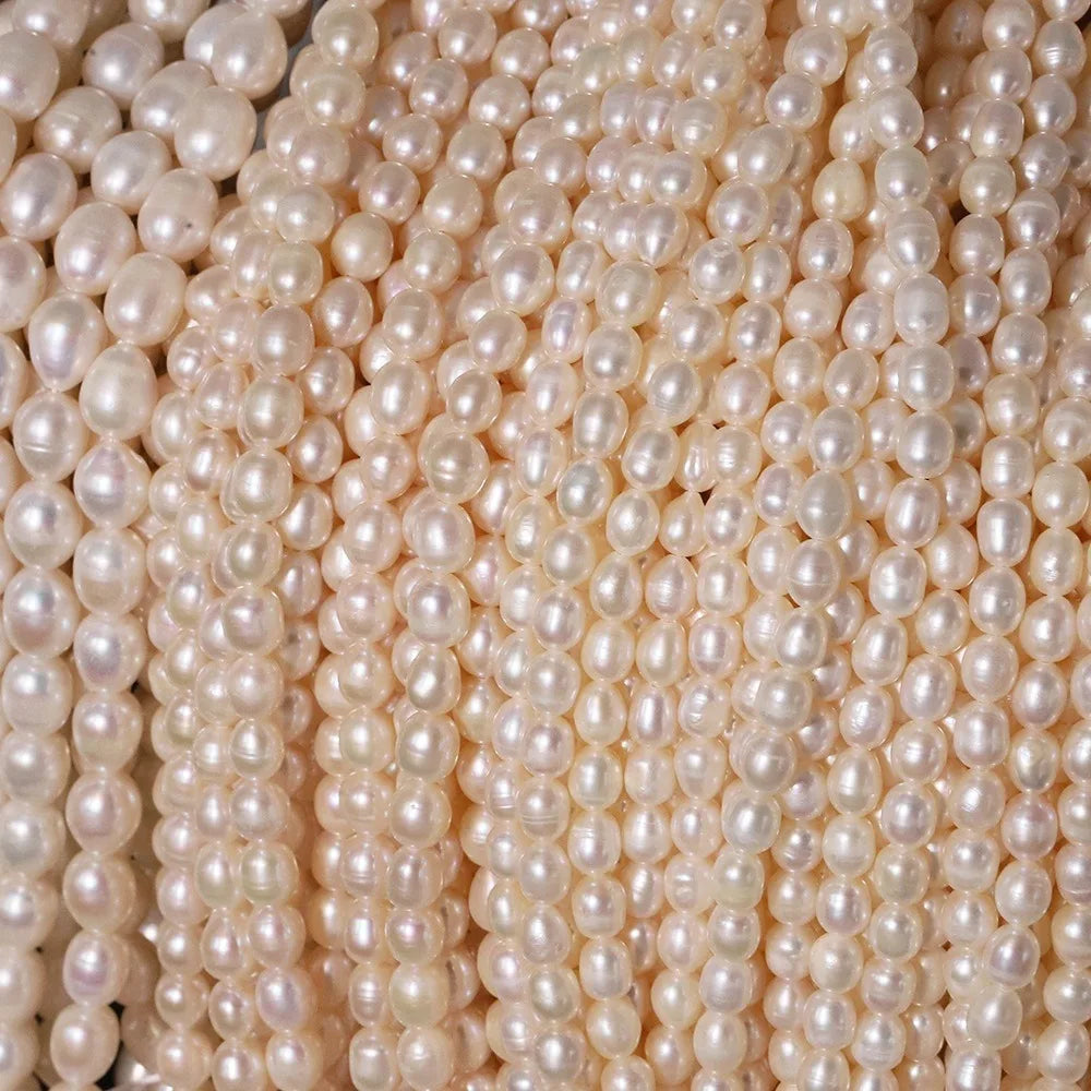 Natural Freshwater Pearl Beads Rice Shape 100% Natural Pearls Beads for Jewelry Making DIY Women Bracelet Necklace