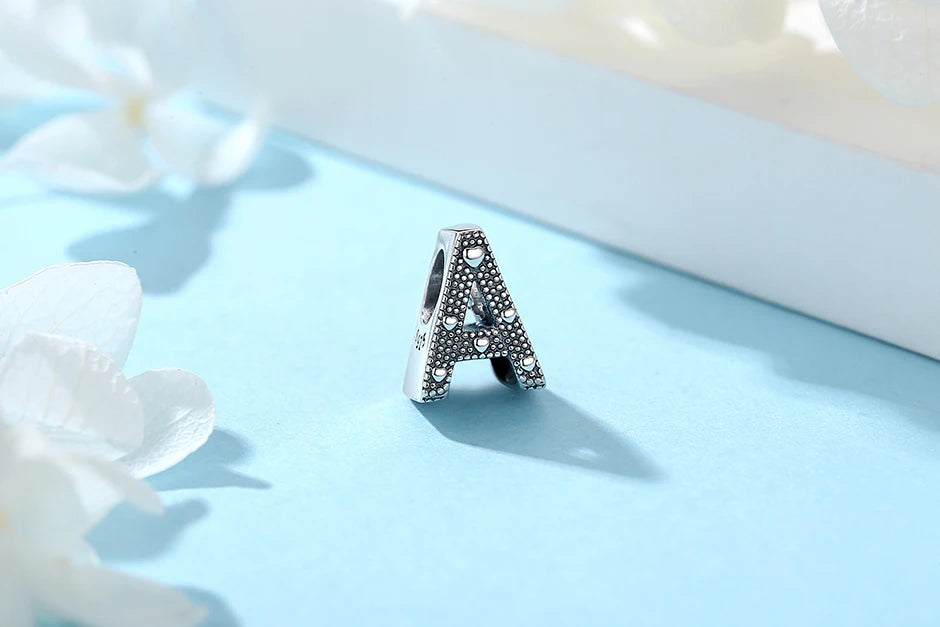 Original 925 Sterling Silver Charms Beads 12 Zodiac A-Z Letters Virgo Aries Fit Pandora Bracelets Necklaces Jewelry For Women