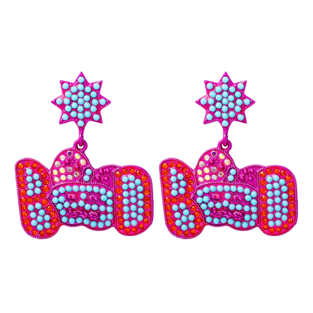 2024 Trend New Elegant Purple Series 38 Kinds Style Acrylic Rhinestone Tassel Earrings for Women Statement Jewelry Wholesale