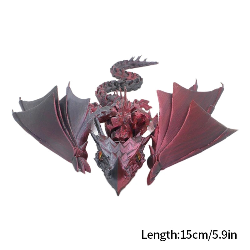 3D Printed Dragon Flexible Movable Dragons with Wings Creative Bee Toys Rotatable Articulated Dragon 3d Printed Figures
 Decor
