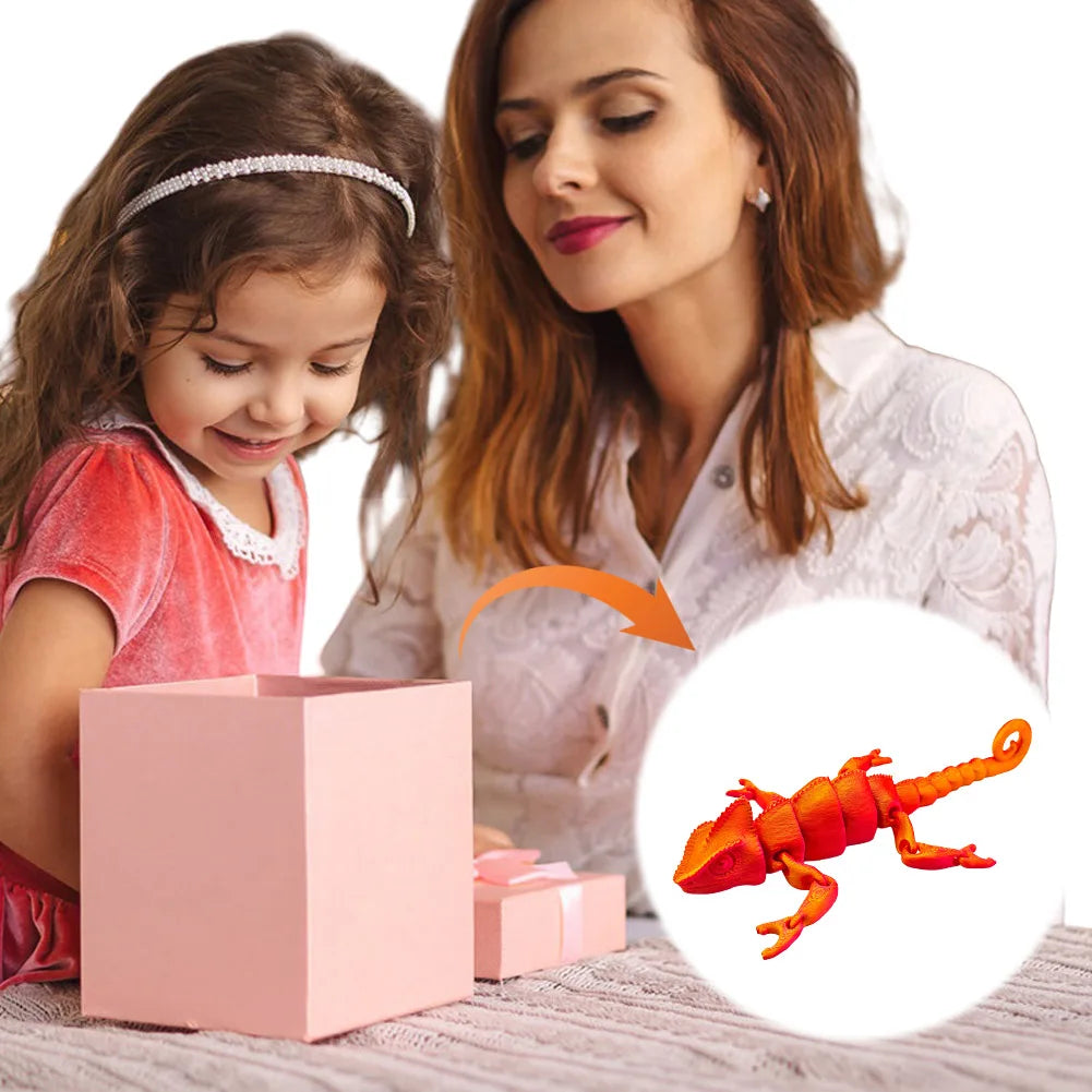 3D Printed Lizard Articulated Models Flexible Joint Animal Lacertid Figurines Small Toys 3D Lizard Model Home Tabletop Ornaments