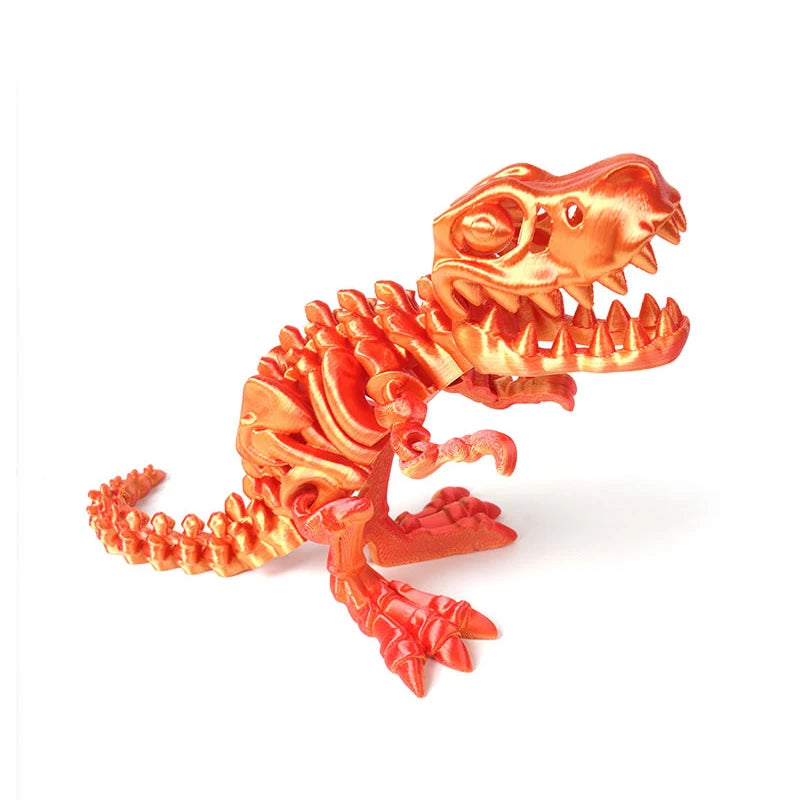 3D Printed Dragon Set Crafts Model Decoration Fidget Toy Rotatable Tyrannosaurus Rex Skeleton Dinosaur Gift for Kids Birthdays