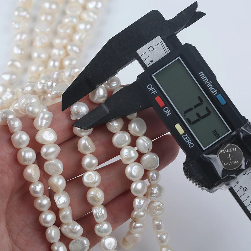 Hot Sale 7-8mm White  Baroque  Pearls Freshwater Pearl Strand  For DIY 18cm