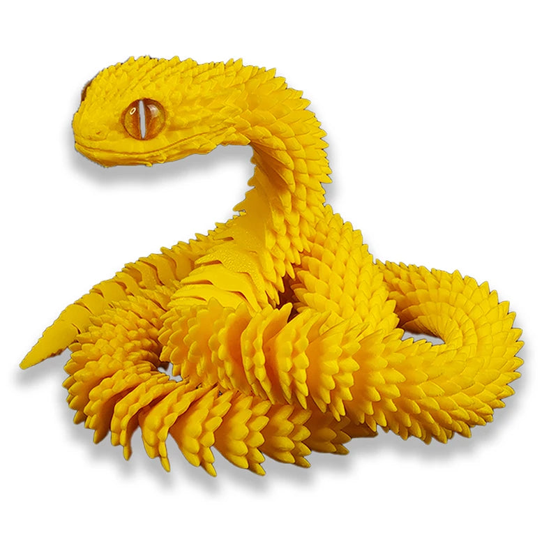 3D Printed Snake Model Viper Snake Figurine Movable Joint Simulation Toys Creative Desktop Car Ornaments Colorful Crafts