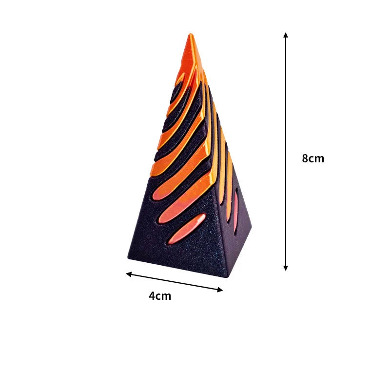 3D Printed Spiral Cone Toy Impossible Pyramid Passthrough Sculpture Pass Through Pyramid Fidget Toy Mini Decorative Ornaments