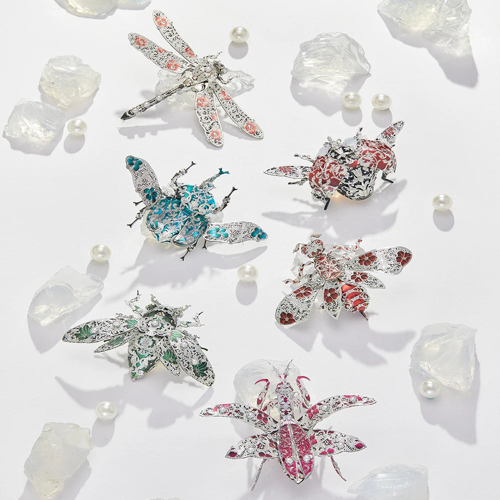 Piececool 3D Metal Puzzle Insect Brooch Accessories Model Kits for Teens DIY Jigsaw Toys Brain Teaser