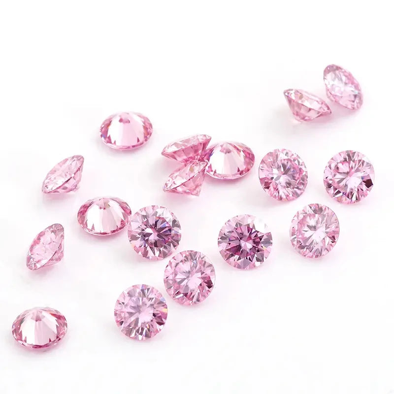[Full Size 0.8mm-30ct] Wholesale New Small Size Pink Loose Moissanites Stones D Color VVS1 Gemstone Lab Grown Moissanite Diamond