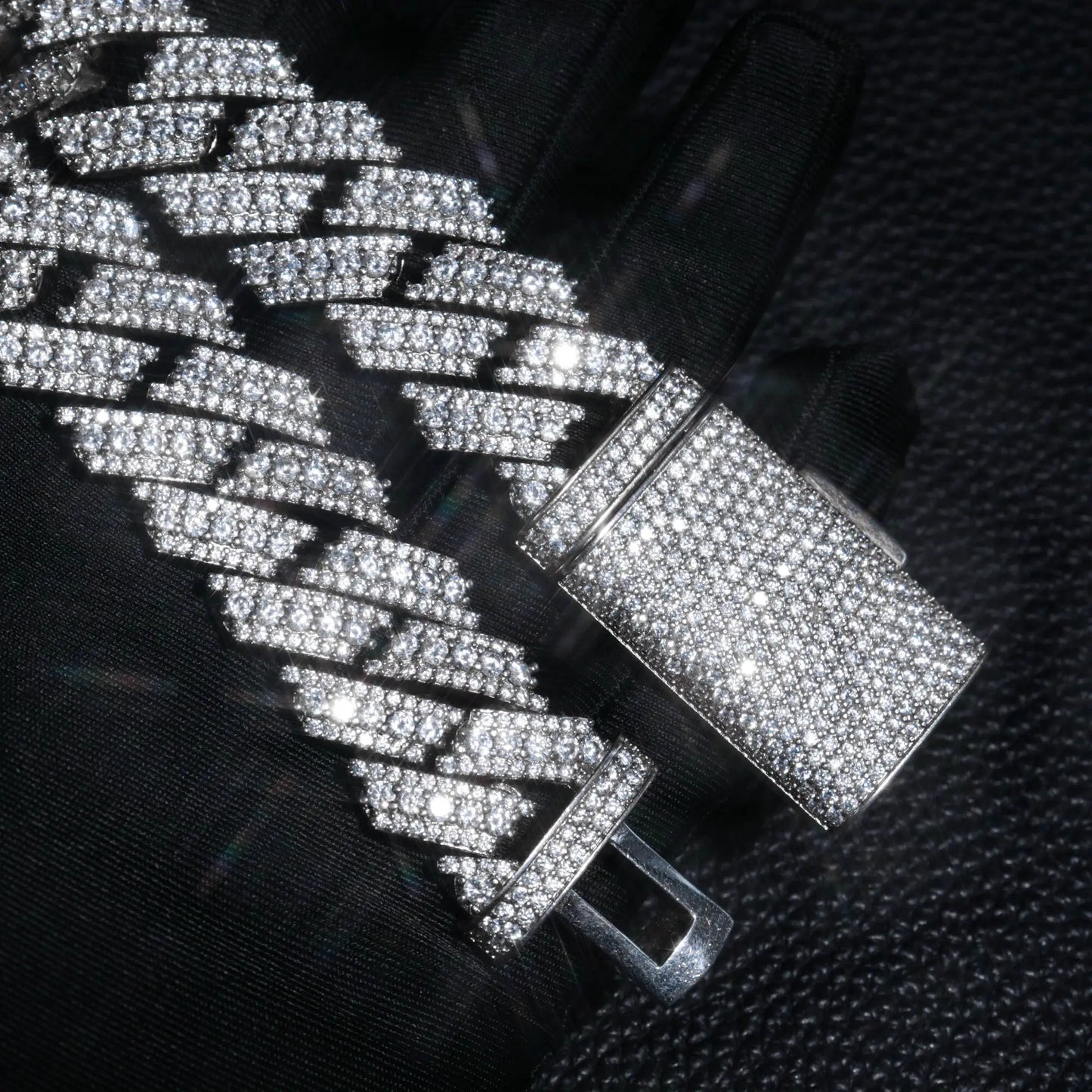 Custom 925  silver  Cubic Zirconia 20mm Iced Out Miami Cuban Link Chain 14k Gold Plated Necklace Hip Hop Jewelry for Men