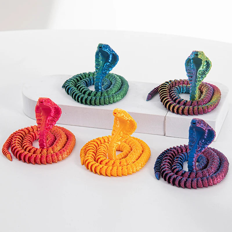 3D Printed Models Spider Octopus Snake Figurine Movable Joint Simulation Toys Creative Desktop Ornaments Toy Colorful Crafts