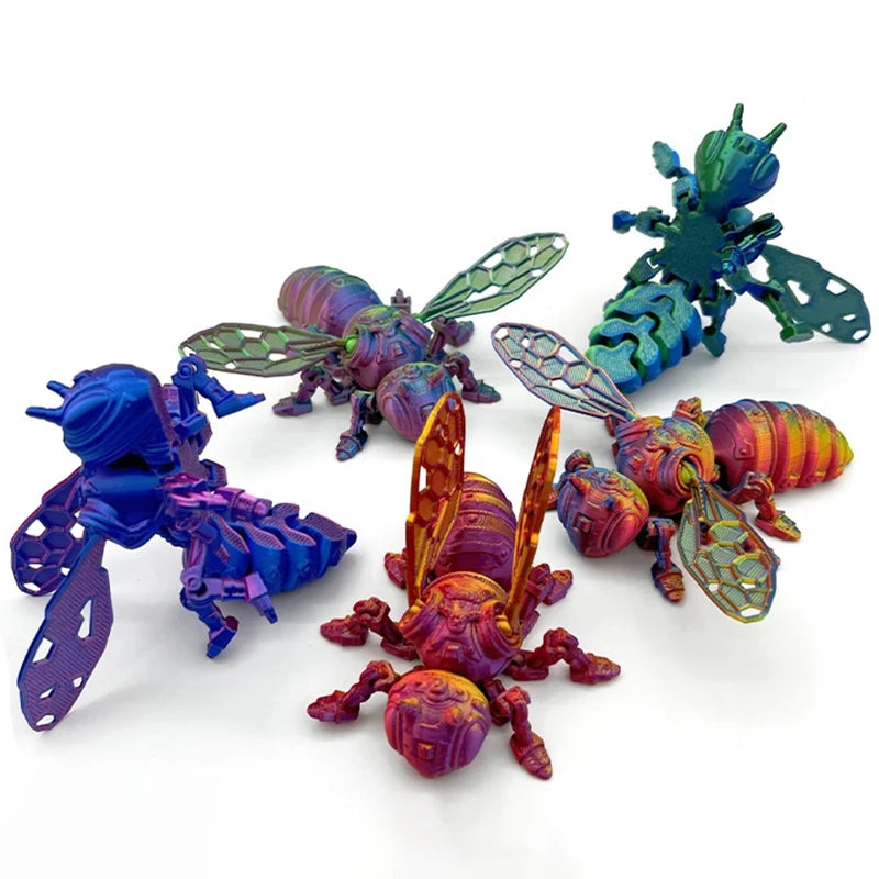 3D Printed Dragon Flexible Movable Dragons with Wings Creative Bee Toys Rotatable Articulated Dragon 3d Printed Figures
 Decor