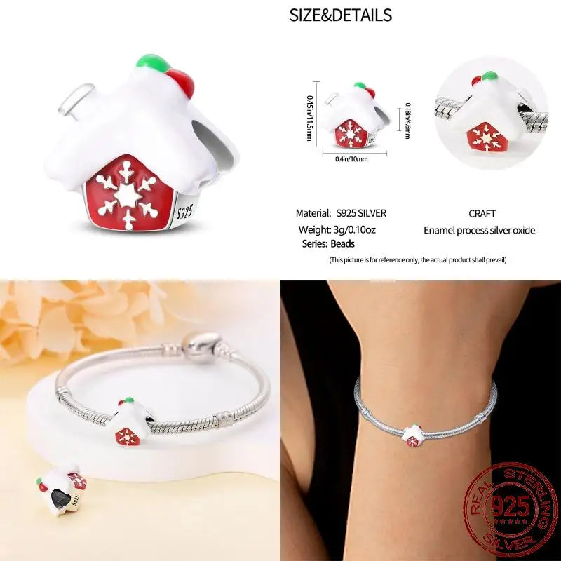 Fit Pandora 925 Original Bracelet 100% S925 Sterling Silver Christmas Series Charm For Women Jewelry DIY Bead Original New Item
