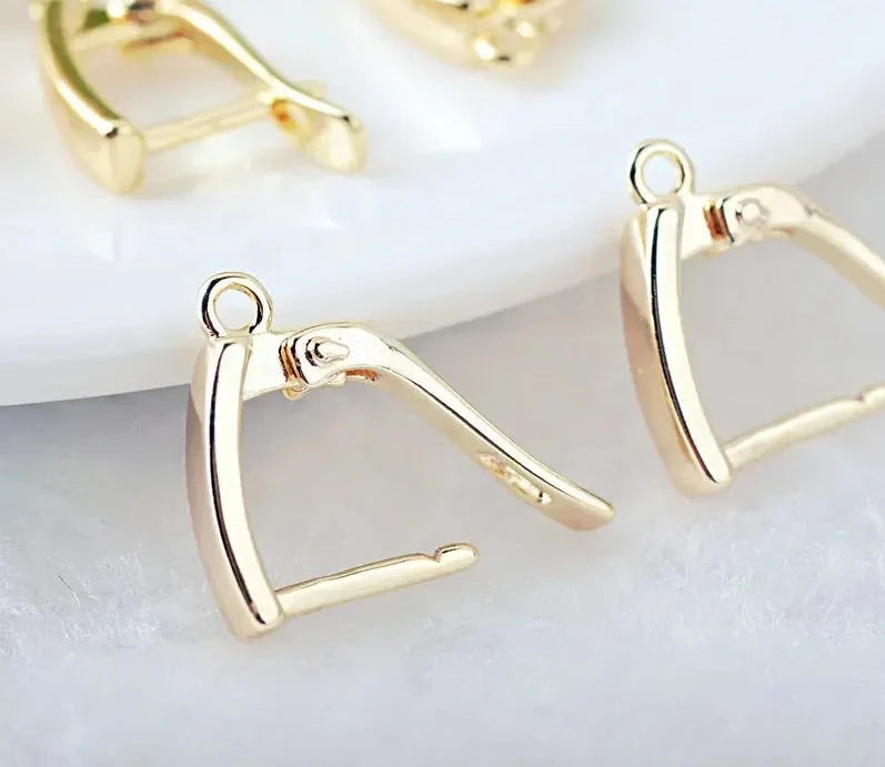(2247)20x11MM Hole 1.5MM 24K Gold Color Brass with Pins Earring Clasp High Quality DIY Jewelry Making Findings Accessories