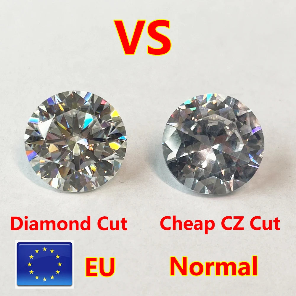 [ New EU Quality ]  With GRA 1CT Small Size Moissanite Loose Stone Hand Cutting D Color 0.7mm-14mm Certified Moissanite Diamond