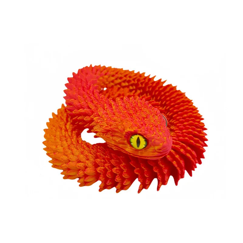 3D Printed Snake Model Viper Snake Figurine Movable Joint Simulation Toys Creative Desktop Car Ornaments Colorful Crafts