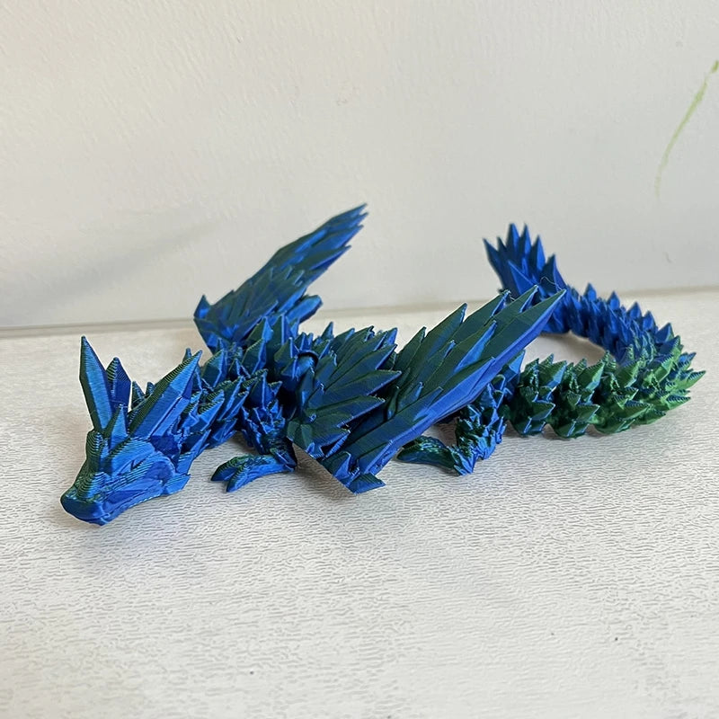 3D Printed Gem Dragon Egg Rotatable Articulated Dragons Toys Desktop Craft Ornament Gifts for Kids Office Home Table Decor
