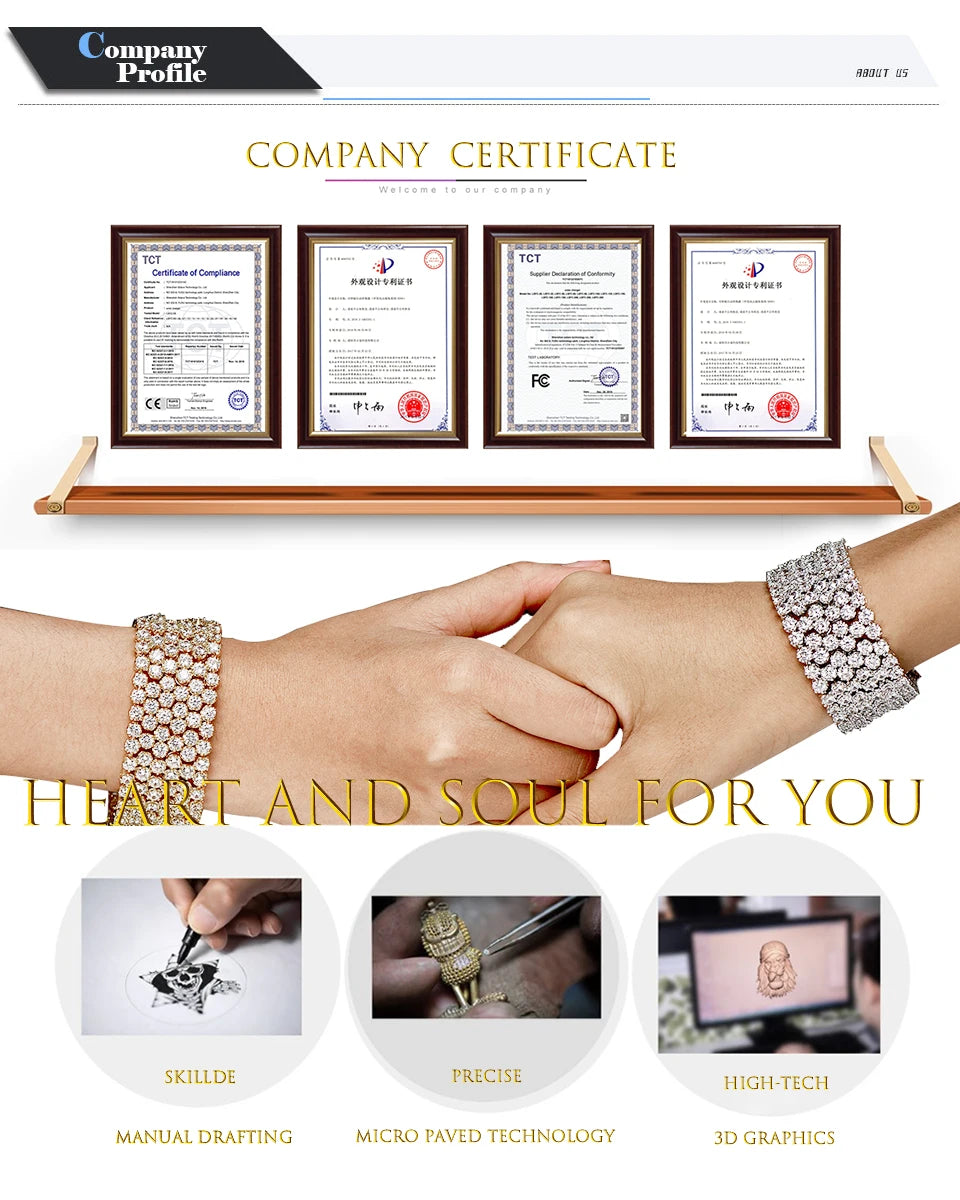 Wholesale Silver Ring for Men 925 Original Cubic Zirconia Rhodium Gold Plated Hip Hop Rings Cuban Ice Out Fine Jewelry Zircon