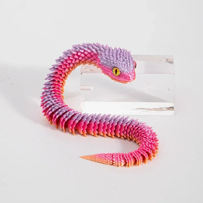 3D Printed Snake Rotatable Joints Snake Figurines Home Office Desktop Crafts Ornament Creative Home Garden Landscape DIY Animal