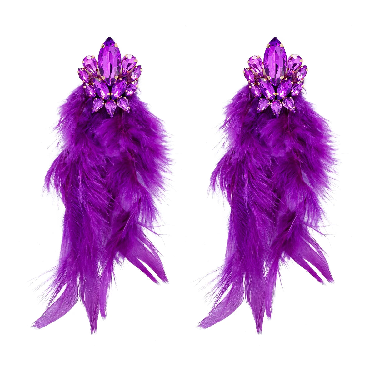 2024 Trend New Elegant Purple Series 38 Kinds Style Acrylic Rhinestone Tassel Earrings for Women Statement Jewelry Wholesale
