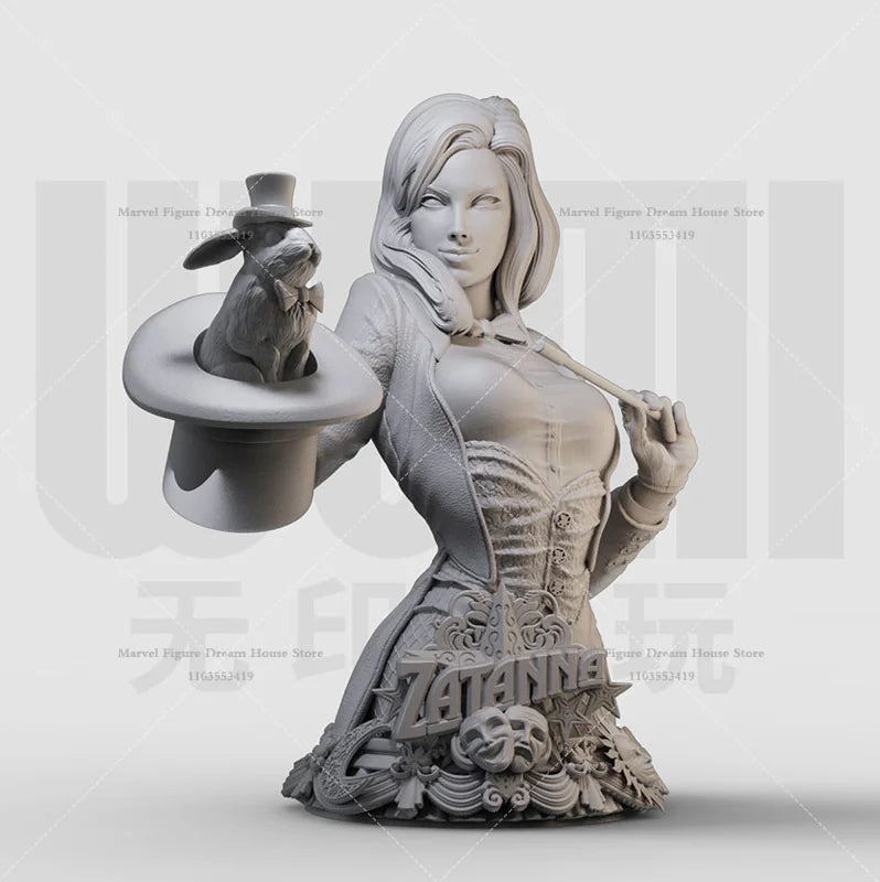 1/16 1/10 1/6 Scale DC Zatanna Justice League of America Superhero Irony Magic DIY White Bust GK 3D Resin Un-panited Female Doll