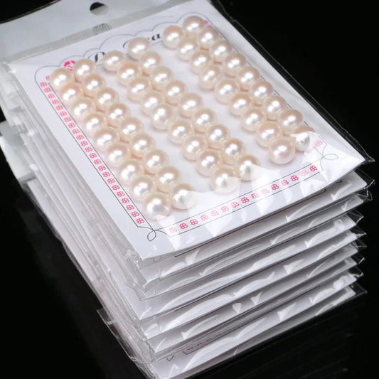 3A 4A 2.5-14mm Natural Pearl Bread Half Hole Round Button Pearls Freshwater Beads For Jewelry Making DIY Earrings Accessories