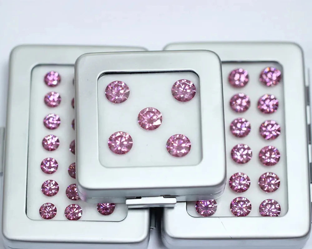 [Full Size 0.8mm-30ct] Wholesale New Small Size Pink Loose Moissanites Stones D Color VVS1 Gemstone Lab Grown Moissanite Diamond
