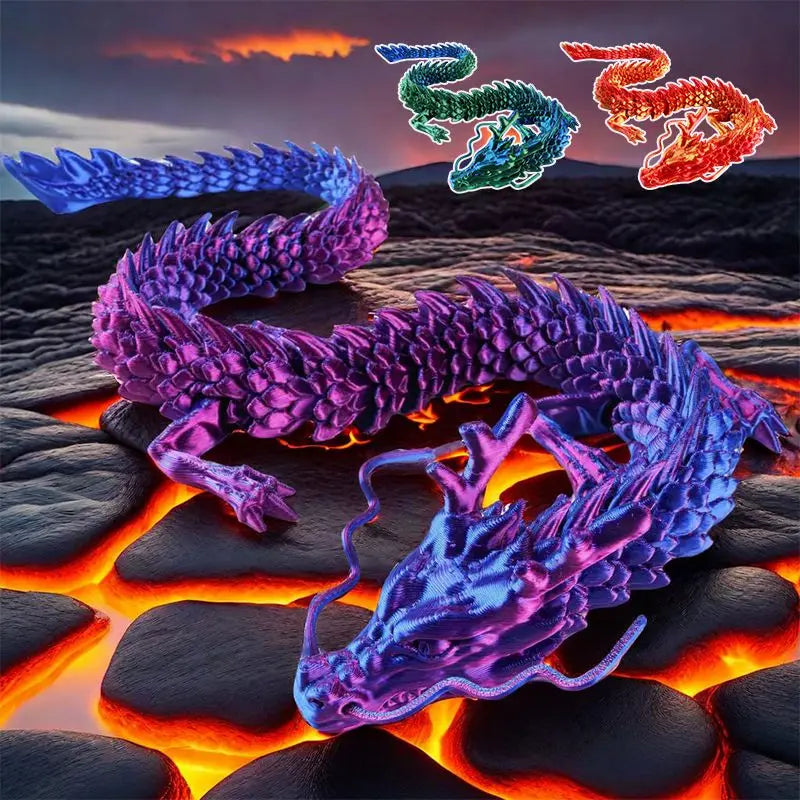 3D Printed Gem Dragon Egg Rotatable Articulated Dragons Toys Desktop Craft Ornament Gifts for Kids Office Home Table Decor