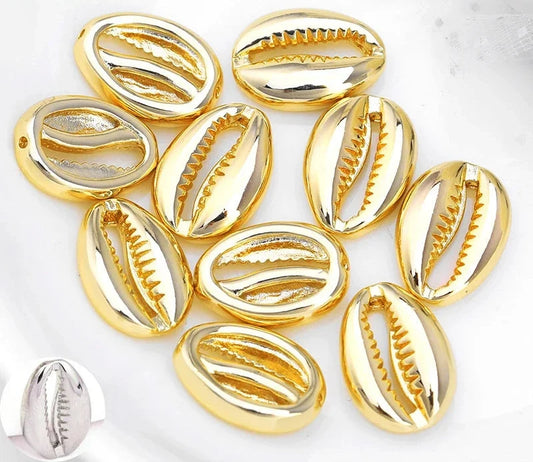 (1142)  10x13.5MM Hole 1MM 24K Gold Color Brass Conch Spacer Beads High Quality Diy Jewelry Findings Accessories Wholesales