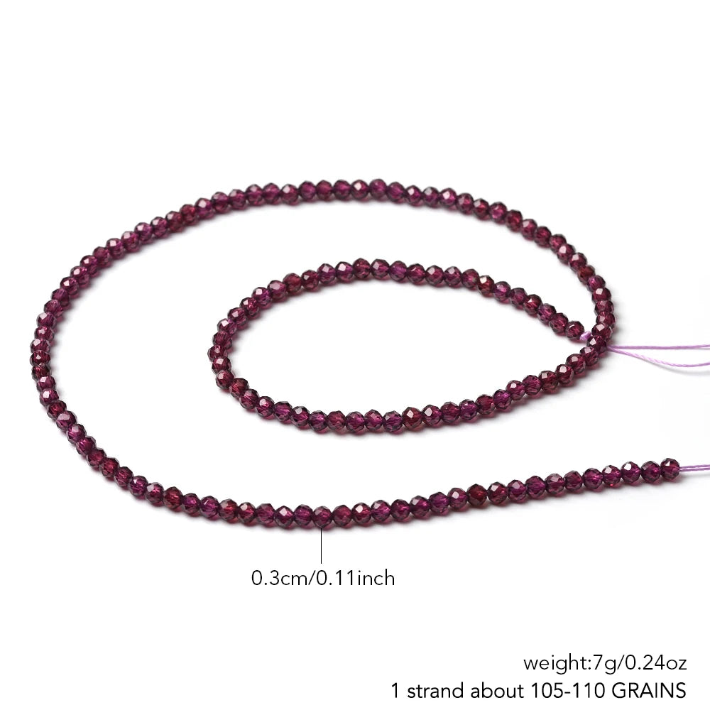 3mm Amethyst Garnet Golden Rainbow Obsidian Faceted Round Natural Gemstone Stone For Jewelry Necklace Bracelet DIY Making
