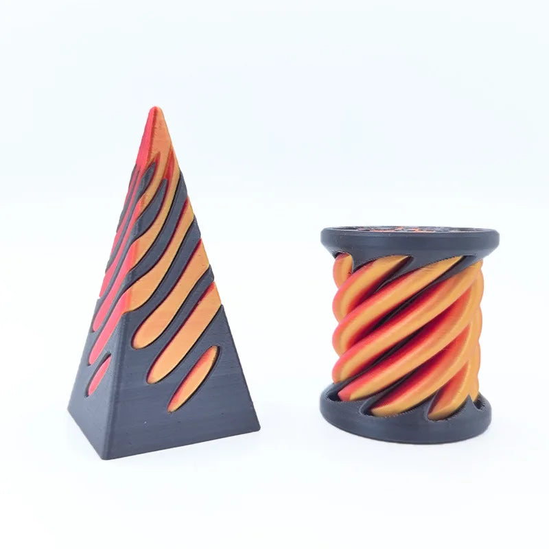 3D Printed Spiral Cone Toy Impossible Pyramid Passthrough Sculpture Pass Through Pyramid Fidget Toy Mini Decorative Ornaments