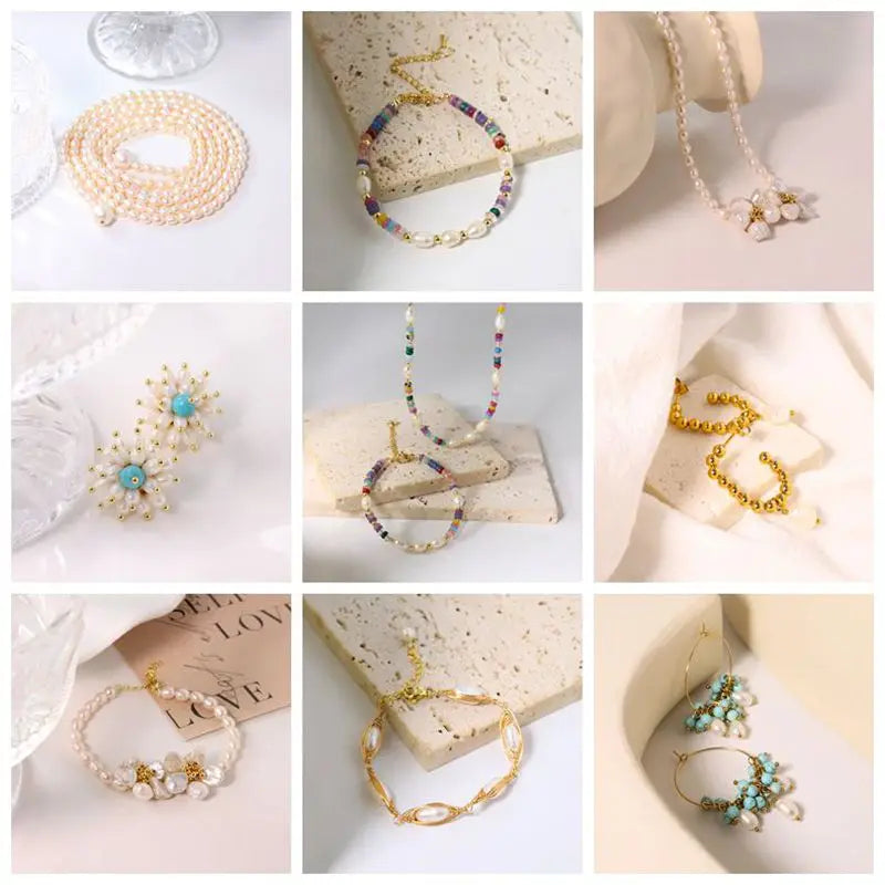 Natural Freshwater Pearl Beads Rice Shape 100% Natural Pearls Beads for Jewelry Making DIY Women Bracelet Necklace
