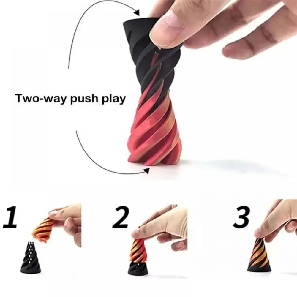 3D Printed Spiral Cone Toy Impossible Pyramid Passthrough Sculpture Pass Through Pyramid Fidget Toy Mini Decorative Ornaments