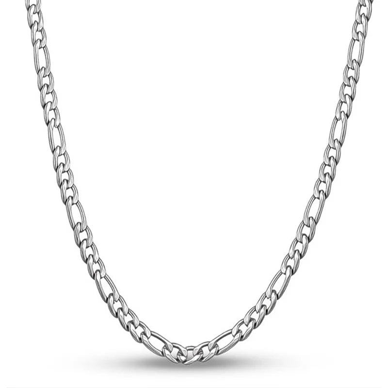 925 Sterling Silver 40-75cm Figaro Chain Necklace Men Women Fashion Simple Chain Wedding Christmas Gift Jewelry Accessories