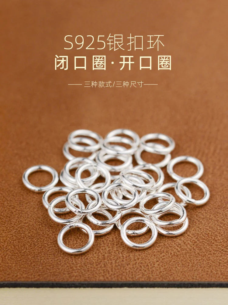 Real Pure Solid 925 Sterling Silver Open Jump Rings Split Ring for Jewelry Making Findings Accessories