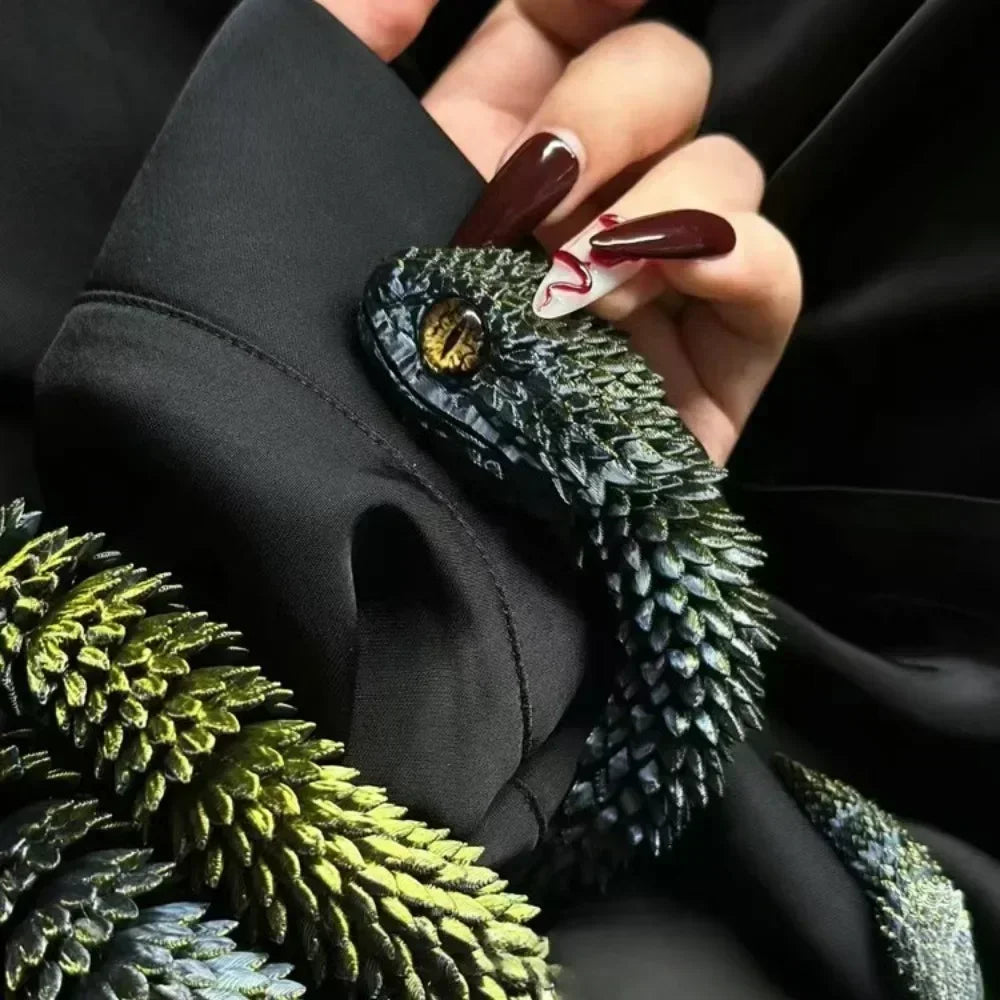3D Printed Snake Home Desk Ornament Rotatable Office Realistic Snake Statue Table Decoration Landscape Figurines Accessorie