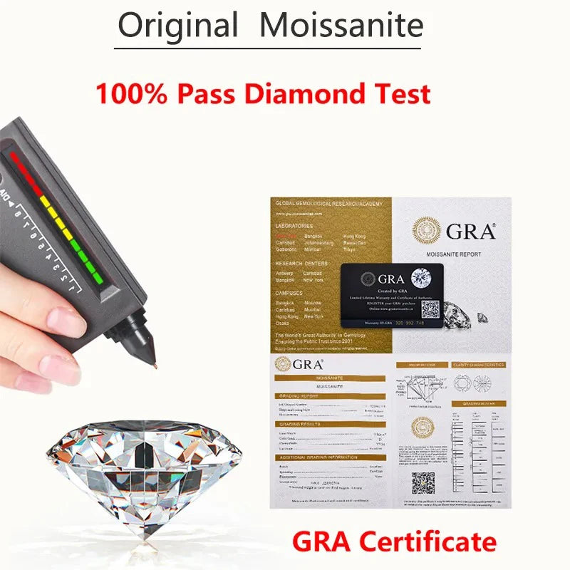 [ New EU Quality ]  With GRA 1CT Small Size Moissanite Loose Stone Hand Cutting D Color 0.7mm-14mm Certified Moissanite Diamond