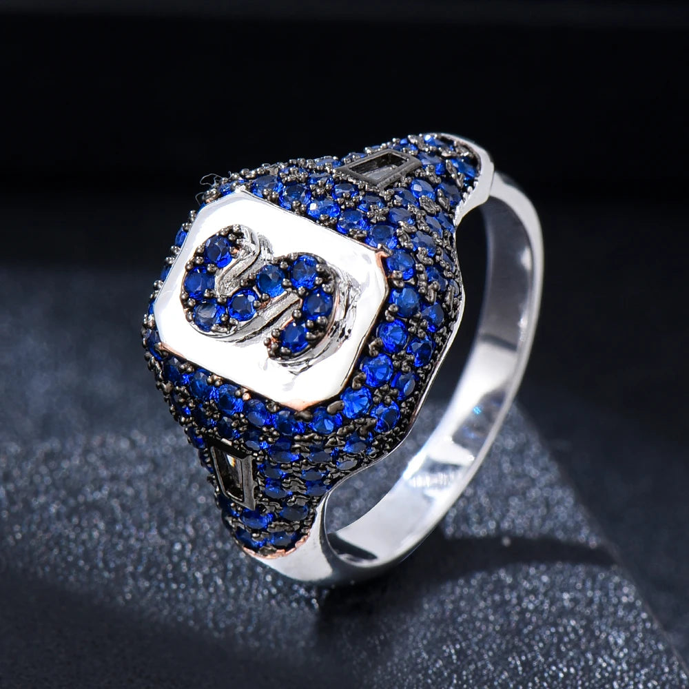 Luxury Initial Rings Geometry Cubic Zironium Engagement Dubai Naija Bridal Finger Rings Jewelry Addiction