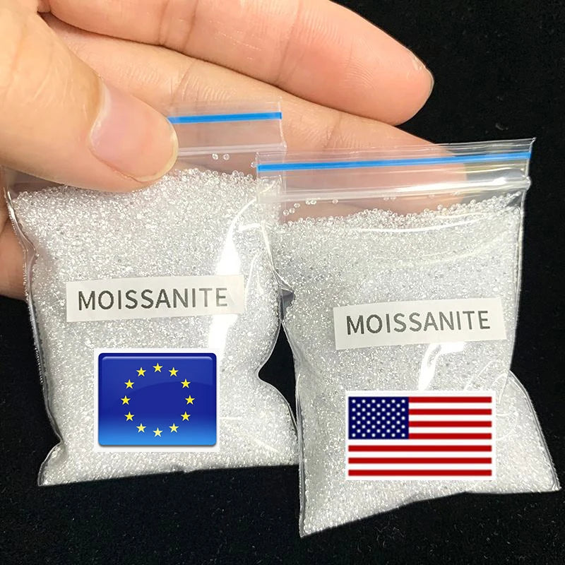[ New EU Quality ]  With GRA 1CT Small Size Moissanite Loose Stone Hand Cutting D Color 0.7mm-14mm Certified Moissanite Diamond